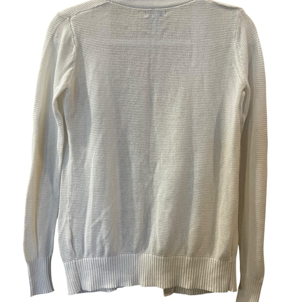 Old Navy Women's White Long Sleeve Button Front Cardigan Sweater Small Petite - Picture 4 of 5